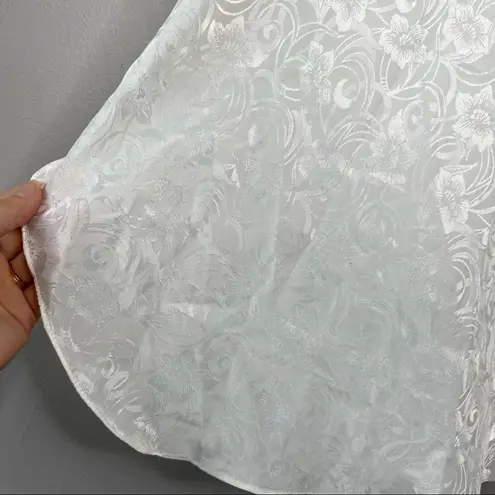 DENTELLE Vintage White Lace Nightie Size Medium Lingerie Angelcore Mini Dress