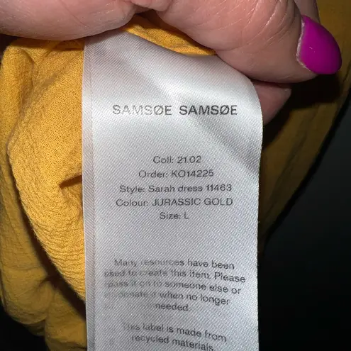 SAMSOE Gold Spaghetti Strap Mini Sundress Yellow Size L