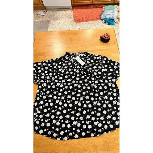 Cooper and Ella  BLACK DAISY FLORAL BLOUSE WOMEN'S SZ 3XL NEW P1-162