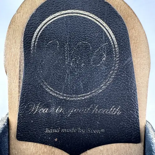 No. 6 Jane Huarache Platform Clog Leather Peep Toe Ankle Strap Midnight Black 6