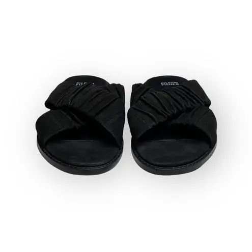 Eileen Fisher new   Cross Slide Easy to Wear Flat Leather Sandal  Black  9M