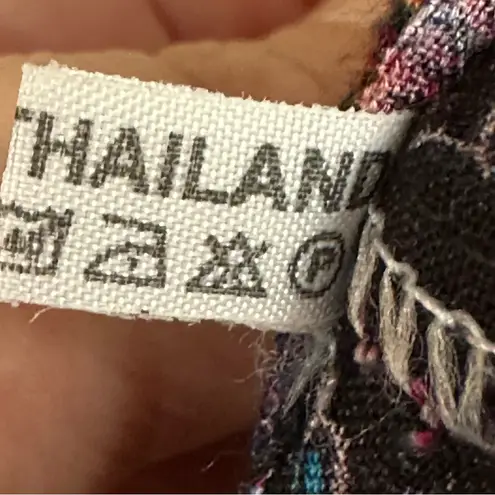 Thai Hippie Genie Gypsy Pink Black Multicolor Pull On Pants XS Festival