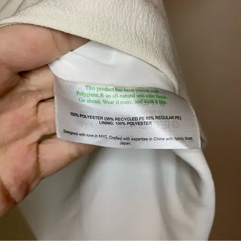 MM.LaFleur Antonia Draped Front Short Sleeve Top Eco Soft Weave Ivory Sz Small