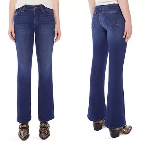 MOTHER Weekender Mid Rise Flare Jeans Sweet Lime 25 Blue