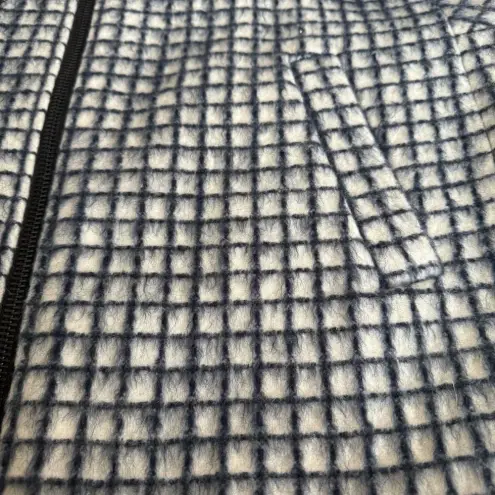 AYR  Mohair Wool Houndstooth print‎ White and Navy Coat Size Large