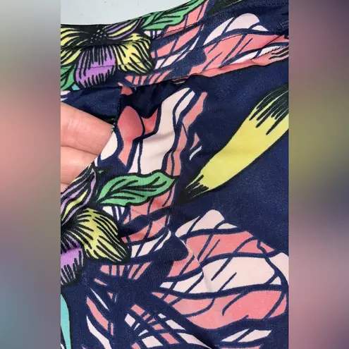 NWT Sandiva Floral Print Swim Cover Up Pants Blue Size M