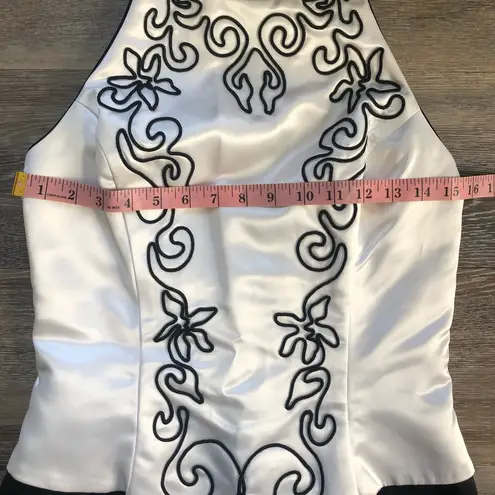 Gunne Sax Jessica McClintock Black & White Formal Midi Dress 10