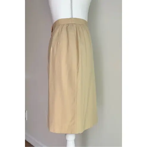 Vintage Escada Margaretha Ley Wool Pencil Skirt High Waist Cream Designer Small