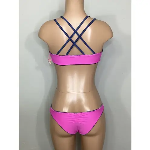 PilyQ New. Cayman stitched reversible bikini set. S-top/M-bottom