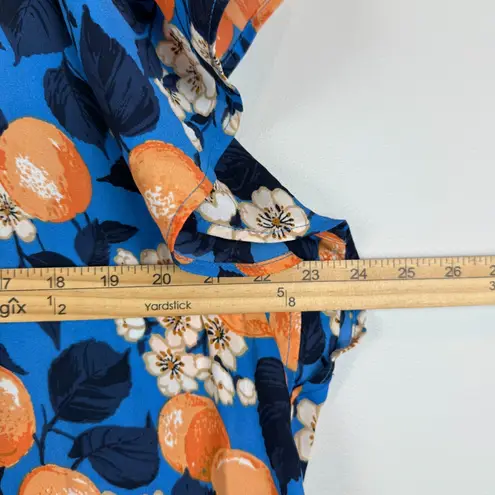 Ann Taylor Top Women's XL Blue Orange Citrus Blossom V