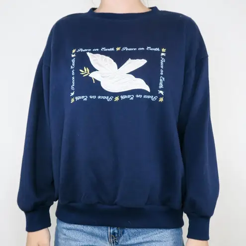 Dove Vintage 80s Peace On Earth Christmas Sweatshirt