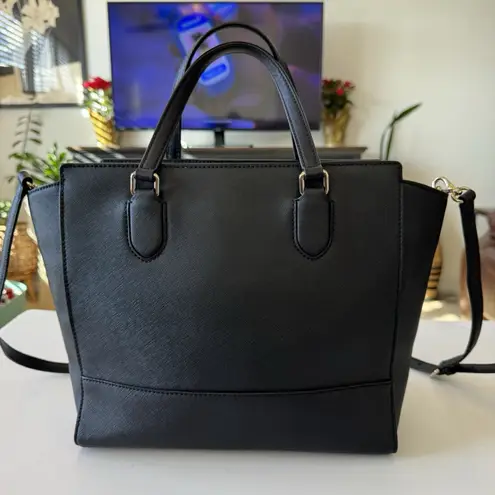 Kate Spade Laurel Way Hadlee Black Saffiano Leather Tote Crossbody Bag