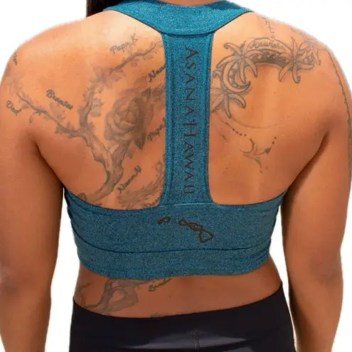 Asana Hawaii Loko Wai T Back High Compression Performance Jersey Sports Bra S