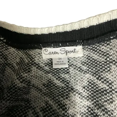 Houndstooth  Print Button Front Black and White Plus Size Cardigan Nwot