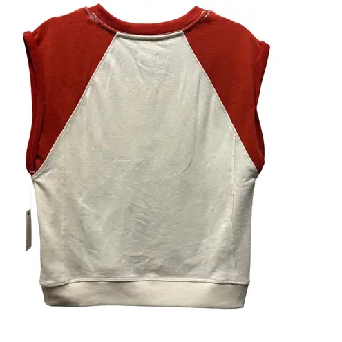 Pilcro Anthropologie Muscle Sweatshirt Size S Cream Floral Graphic Orange