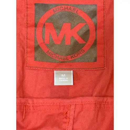 Michael by Michael Kors Orange/Coral Trench Rain Lightweight Coat Sz.Medium GUC Orange