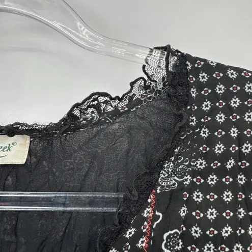 Coldwater Creek Vintage Y2K Top Womens XL Black White Lace Whimsigoth Fairy - Image 11