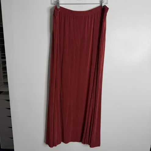 Coldwater Creek Travel Knit Long Maxi Skirt Burnt Orange 2X Pull On Stretch - Image 2