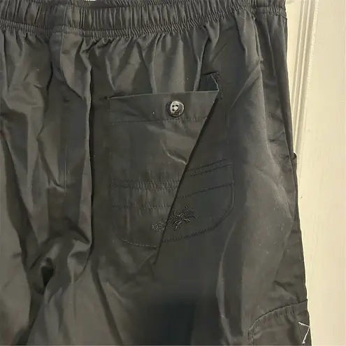 Laura Ashley Women's Black Wide-Leg Pants Size L Casual Elastic Waist