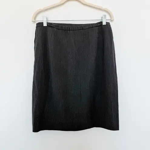 Giorgio Armani Le Collezioni Wool Blend A-line Skirt Black Size 10 Made in Italy