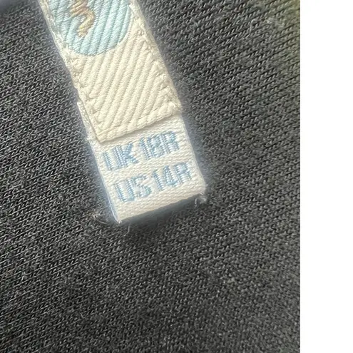 Boden Black Foldover Collar Puff Sleeve Dress 14 Classic Minimalist