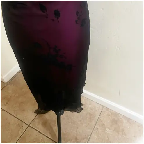 Byer Too Whimsygoth Midi Dress Mesh Black Overlay Pink Underlining Size Small