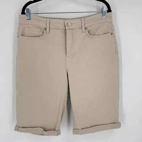 NYDJ  Briella Straight Leg Lift Tuck Technology Jeans Shorts 11" Beige Size 14 - Image 3