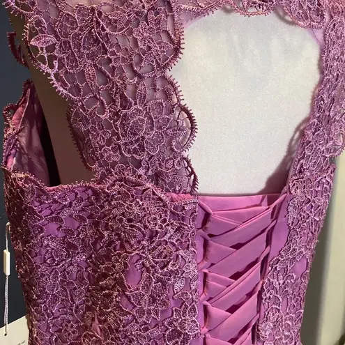 Women’s Lace & Chiffon Dress Empire Waist Corset Back Bridesmaid Size 12 NWT