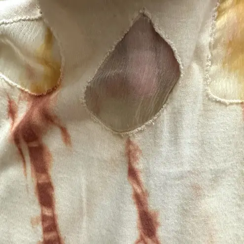 Tunic Top Women’s Small Tie Dye High Low Hem Brown Pullover Hippie Boho Beach