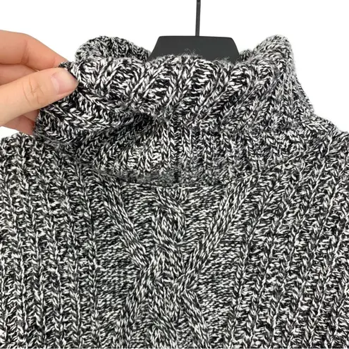 LEE COOPER Fringe Sleeve Turtleneck Knit Sweater Heather Grey M Gray Size M