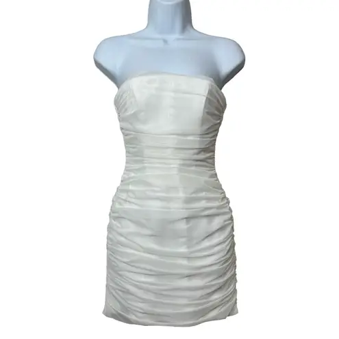 Majorelle  Ursula Strapless White Tulle Mesh Mini Dress Size XS