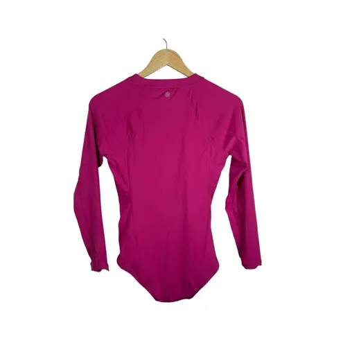 Athleta NWOT Sun Shield One Piece Rashguard Swimsuit Hot Pink Size S