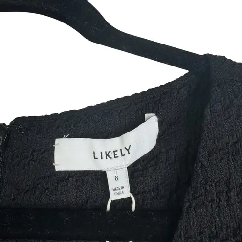 Likely NWT Eila Dress Black Textured Cutout Ring Deep V Midi A-Line Cocktail 6