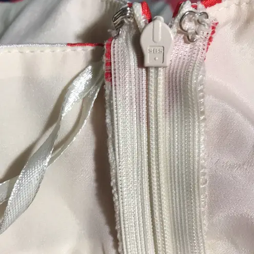 Adelyn Rae Dress Sleeveless Fit & Flare Pin Up Candy Cane Red/White S NWT