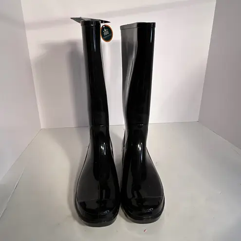 Sporto Womens Black Tall Rain Boots Waterproof Size 10M