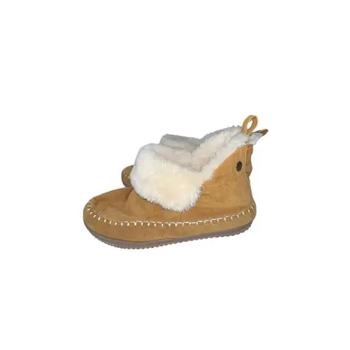 Dearfoams Alpine by Moritz Bootie Slippers Whiskey Faux Fur Women’s 7-8 Medium