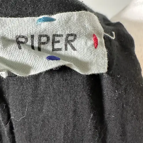 Piper Embroidered Black Mini Dress Fits Like XS