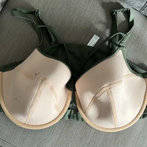 Cacique Swim Olive Underwire Lightly Lined Balconette Bikini Top, Size 42DD