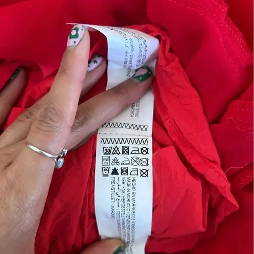 Pull&Bear Ruffled Red Mini Dress Size XS