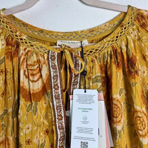 Spell & The Gypsy Mystic Tunic Dress Yellow Sunflower Boho Festival XS NWT