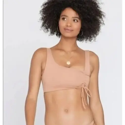 l*space NWOT L* Putty Wilder Bralette Bikini Top Ruched Tie‎ Front Asymmetrical S - Image 3