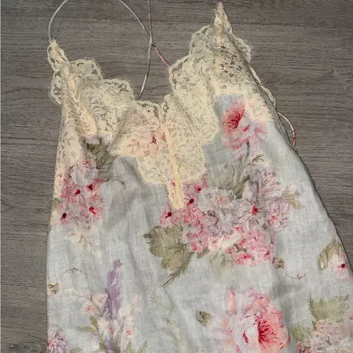 holiday floral linen a lined maxi dress size 2 (6-8) Zimmermann size