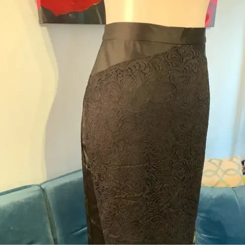 Nicole Miller  Artelier Venice Lace Pencil Skirt Black Size 8