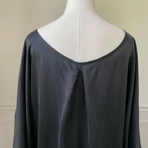 Blaque Label Matte Satin Drop Sleeve Wide Neck Shift Dress Black L