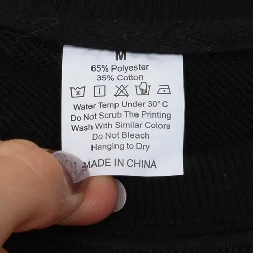 Rainbow Brite Womens Graphic Pullover Sweatershirt Size M Black Retro 80s Cozy Size M