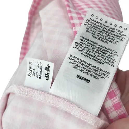 Ellesse Fonti Dress Mini Open Strappy Back Gingham Pink White Size US 10