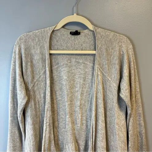 Club Monaco Cardigan Gray Drape Open Wool-Blend Knit Sz M EUC Asymmetrical Hem