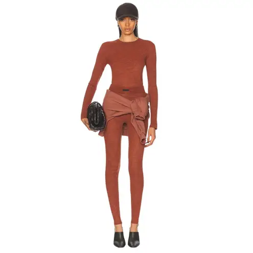 Fear of god ESSENTIALS Waffle Fitted Long Sleeve in Crimson X-Small New Womens