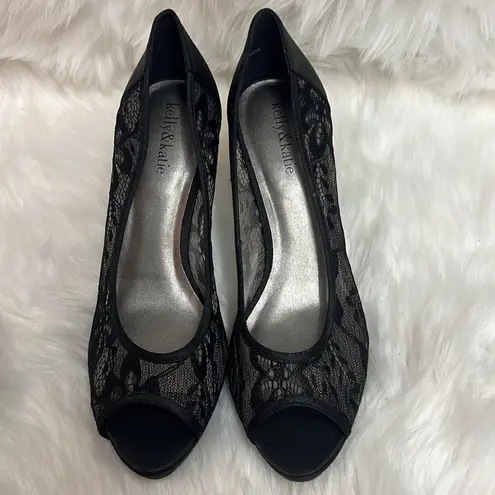 Kelly & Katie Lace Peep Toe Heels Size 10 B-24