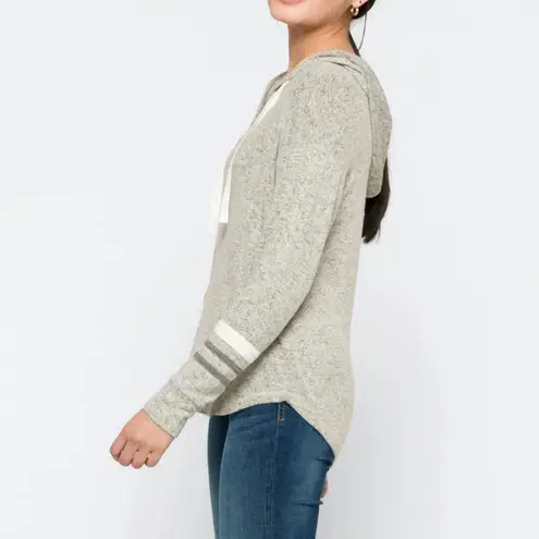 Market & Spruce Kallon Gray Brushed Knit Hoodie Size XS Petite